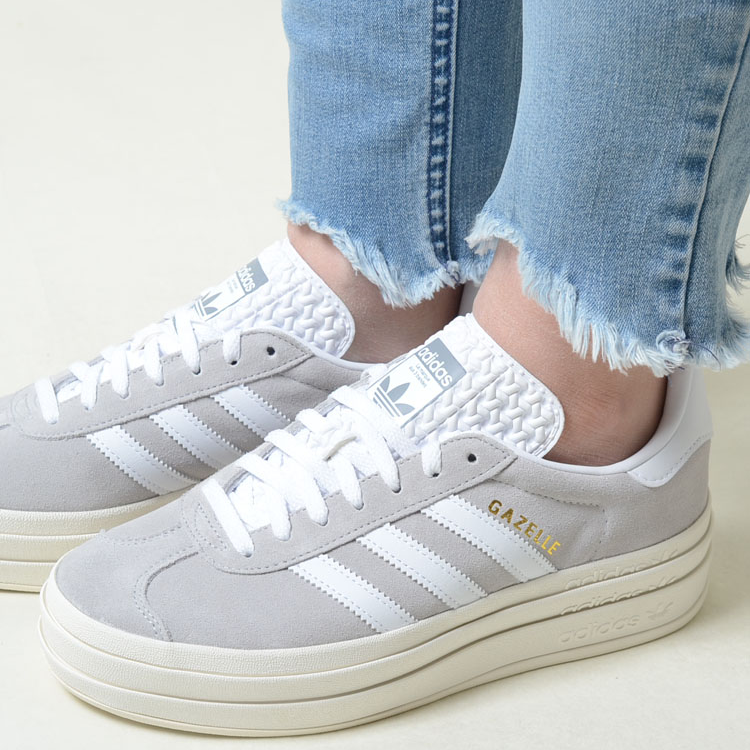 Giày Adidas Gazelle Bold 'Grey White' HQ6893 - Ảnh 2