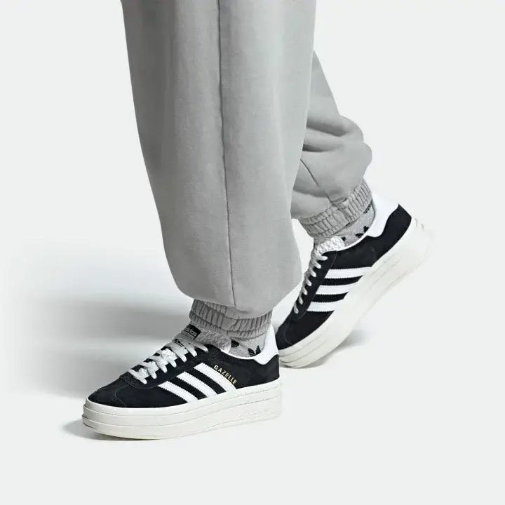 Giày Adidas Wmns Gazelle Bold 'Black White' HQ6912 - Ảnh 5