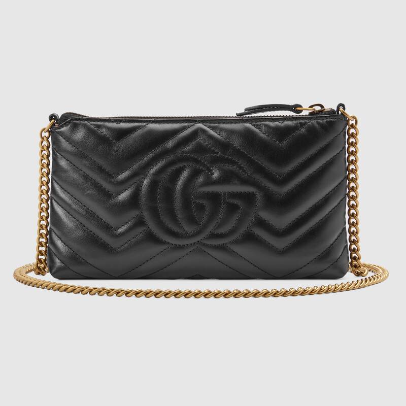 Túi Gucci Black GG Marmont Matelassé Mini Chain Bag 443447 DTD1T 1000 - Ảnh 2