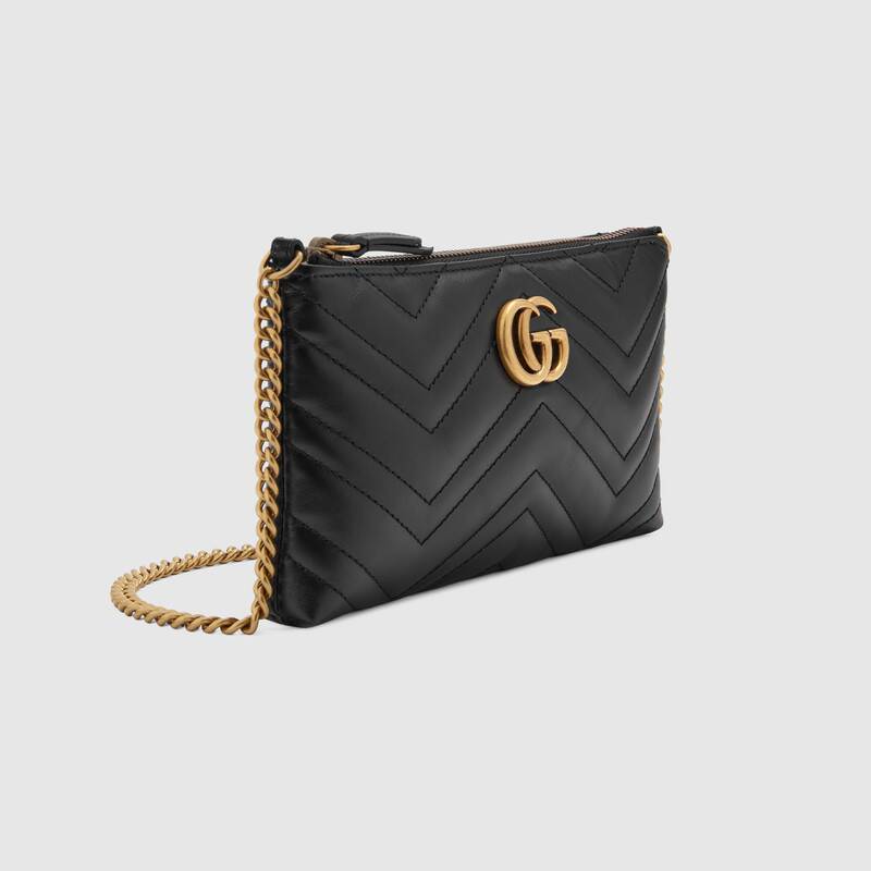 Túi Gucci Black GG Marmont Matelassé Mini Chain Bag 443447 DTD1T 1000 - Ảnh 3