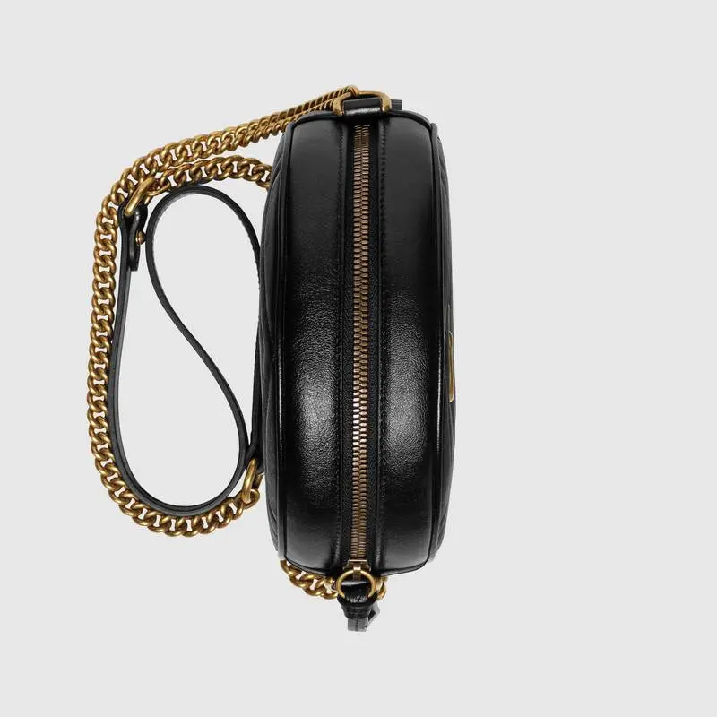 Túi Gucci GG Marmont Mini Round Shoulder Bag 550154 0OLET 1000 - Ảnh 5