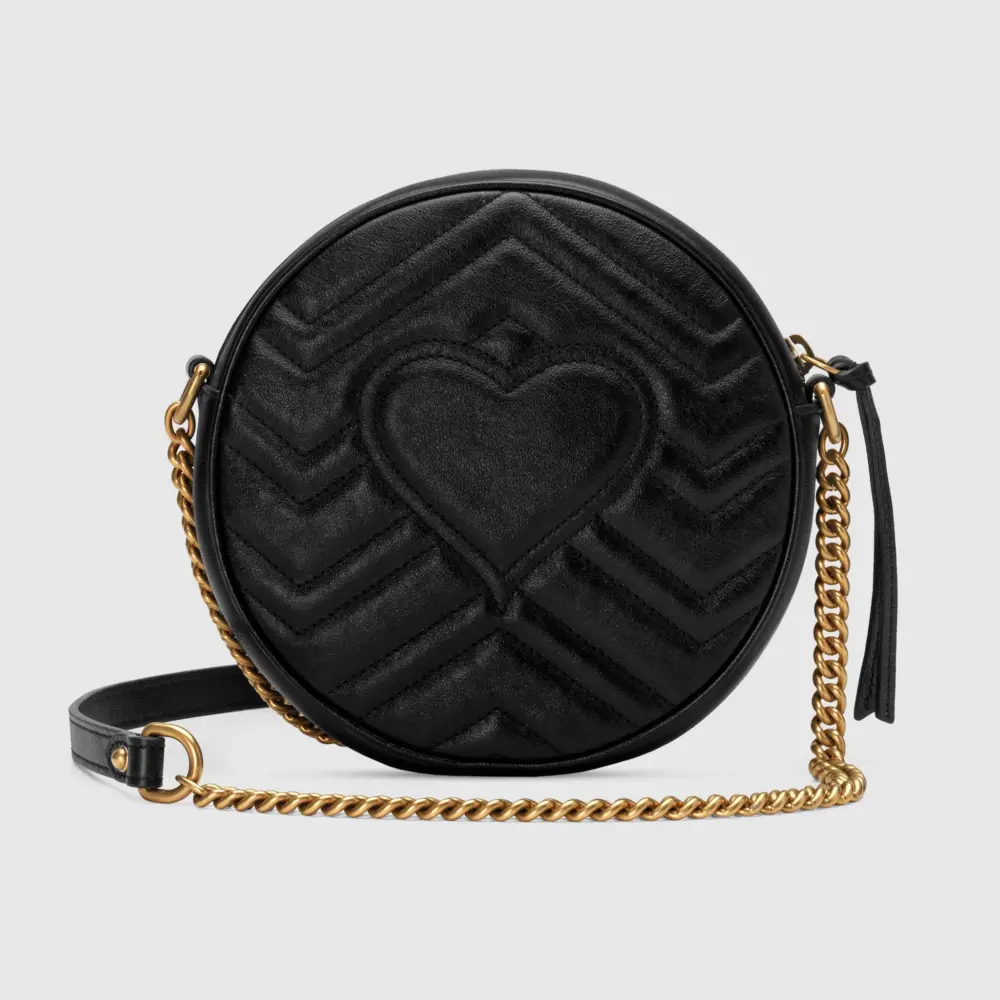 Túi Gucci GG Marmont Mini Round Shoulder Bag 550154 0OLET 1000 - Ảnh 3