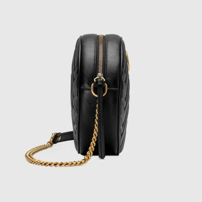 Túi Gucci GG Marmont Mini Round Shoulder Bag 550154 0OLET 1000 - Ảnh 6