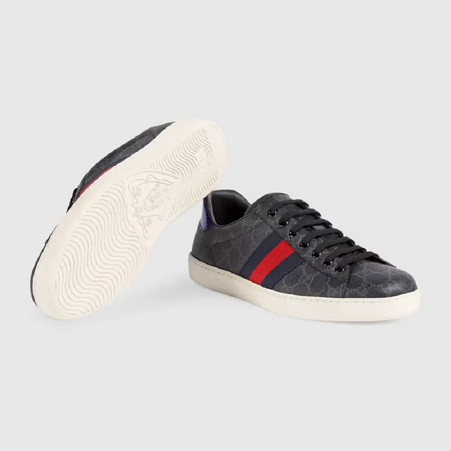Giày Gucci Ace GG Supreme 'Black Grey' 429445-96G50-1130 - Ảnh 3