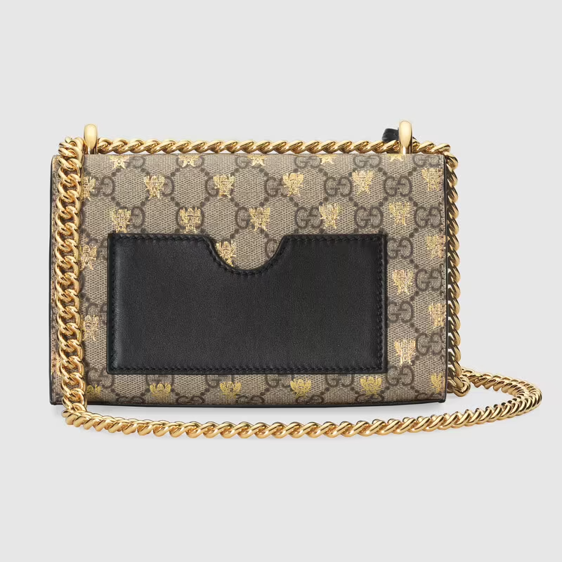 Túi Gucci Padlock Small GG Bees Shoulder Beige And Black Leather 409487-9F26G-8319 - Ảnh 3