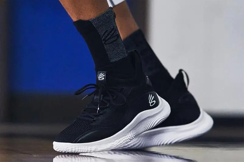 Giày Under Armour Curry Flow 8 NM 'Black White' 3024785-010 - Ảnh 3