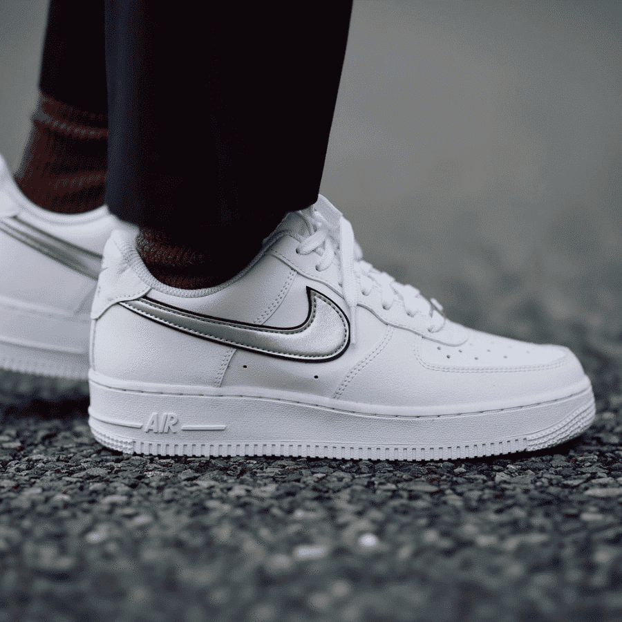 Giày Nike Wmns Air Force 1 '07 Essential 'White Metallic Silver' DD1523-100 - Ảnh 8