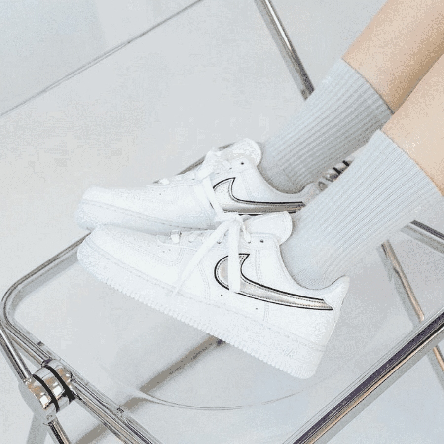 Giày Nike Wmns Air Force 1 '07 Essential 'White Metallic Silver' DD1523-100 - Ảnh 6