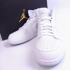 Alternative view of Giày Nike Air Jordan 1 Mid White Pure Platinum Swoosh 554724-108