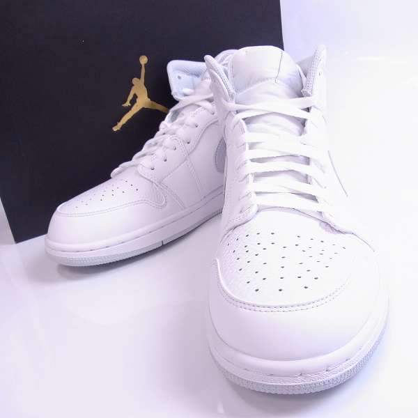 Giày Nike Air Jordan 1 Mid White Pure Platinum Swoosh 554724-108 - Ảnh 2