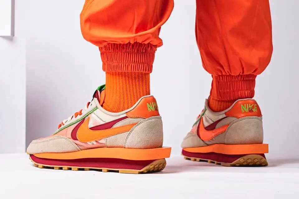 Giày Nike Sacai x Clot x LDWaffle 'Net Orange Blaze' DH1347-100 - Ảnh 4
