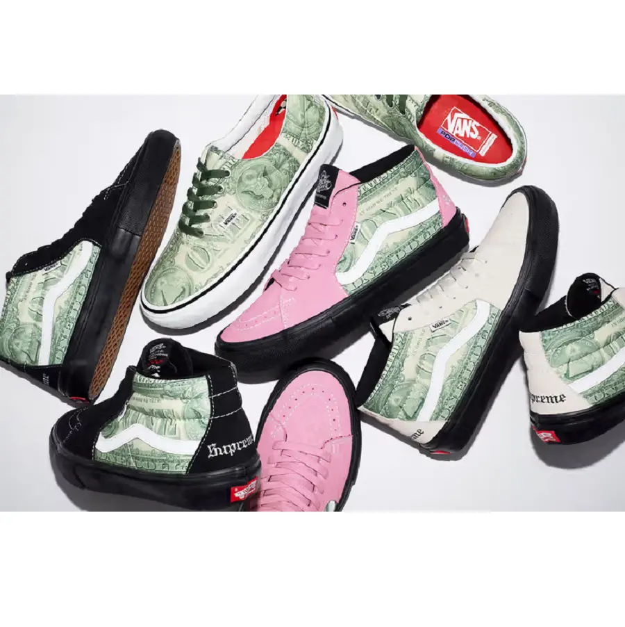Giày Vans Skate Grosso Mid Supreme Dollar 'Black' VN0A5FCGBMA - Ảnh 3