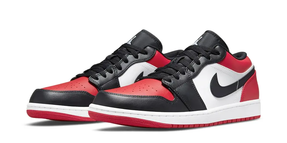 Giày Nike Air Jordan 1 Low GS 'Bred Toe' 553560-612 - Ảnh 6