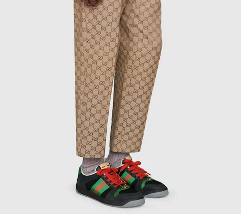 Alternative view of Giày Gucci Screener Suede 'Black Green' 576223-9PYQ0-1098