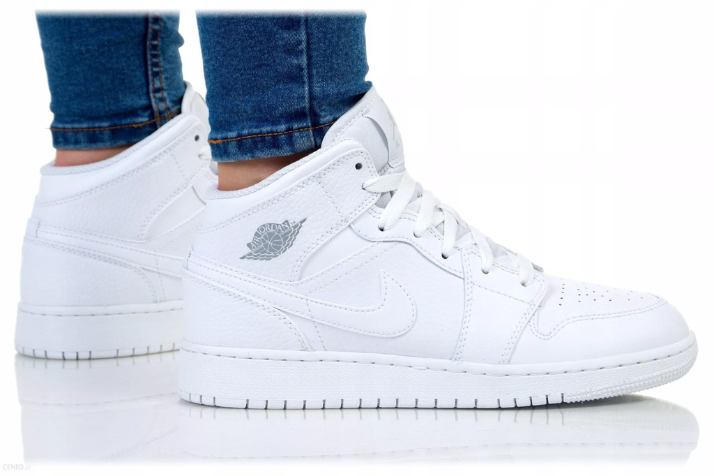 Giày Nike Air Jordan 1 Retro Mid GS 'Pure Platinum' 554725-109 - Ảnh 6