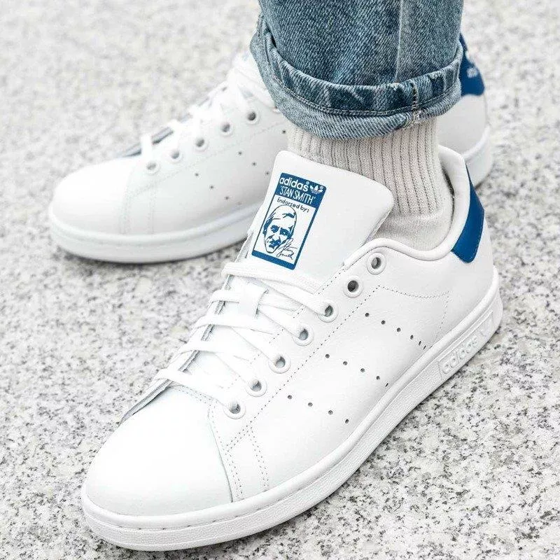 Giày Adidas Stan Smith J 'White Blue' S74778 - Ảnh 5