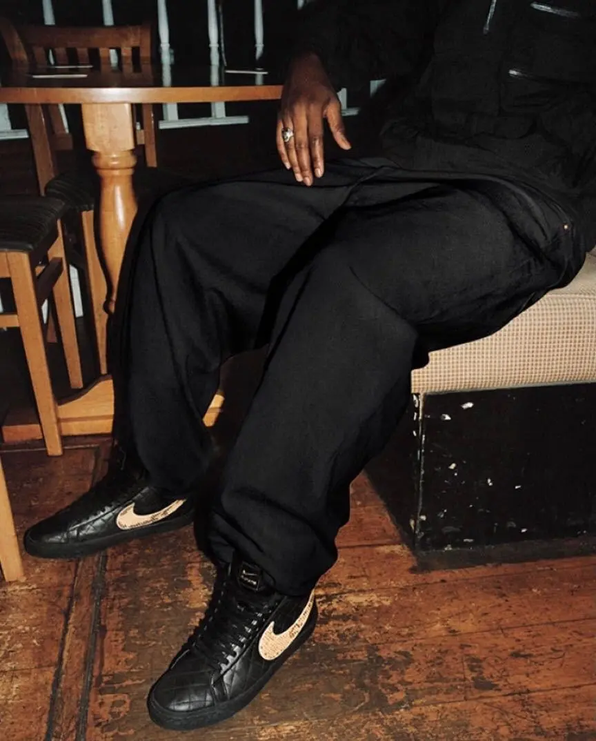 Giày Nike Supreme x Zoom Blazer Mid QS SB 'Black Snakeskin' DV5078-001 - Ảnh 4