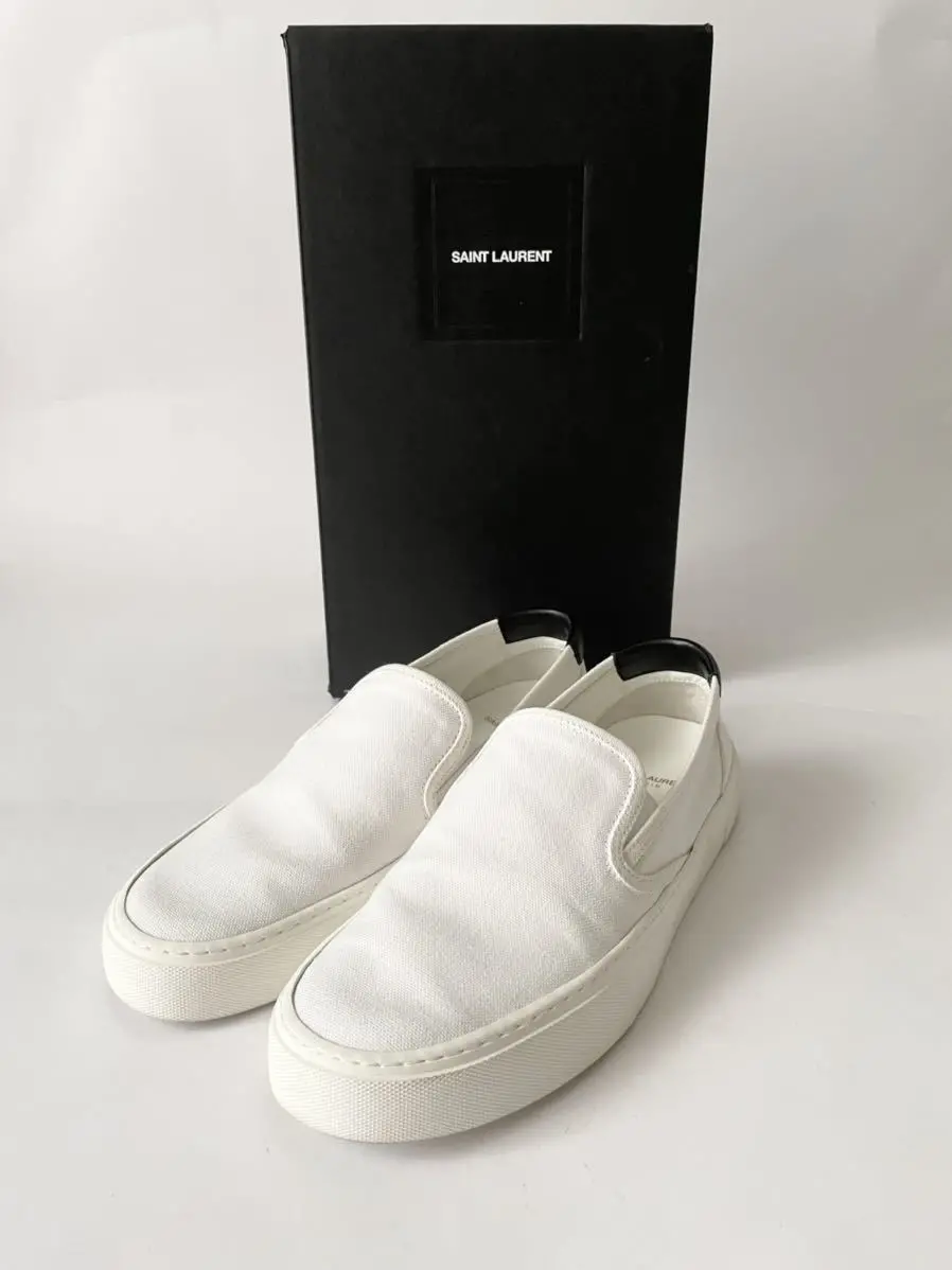 Giày Saint Laurent Venice Slip On Optic White 585742GUZ209061 - Ảnh 3