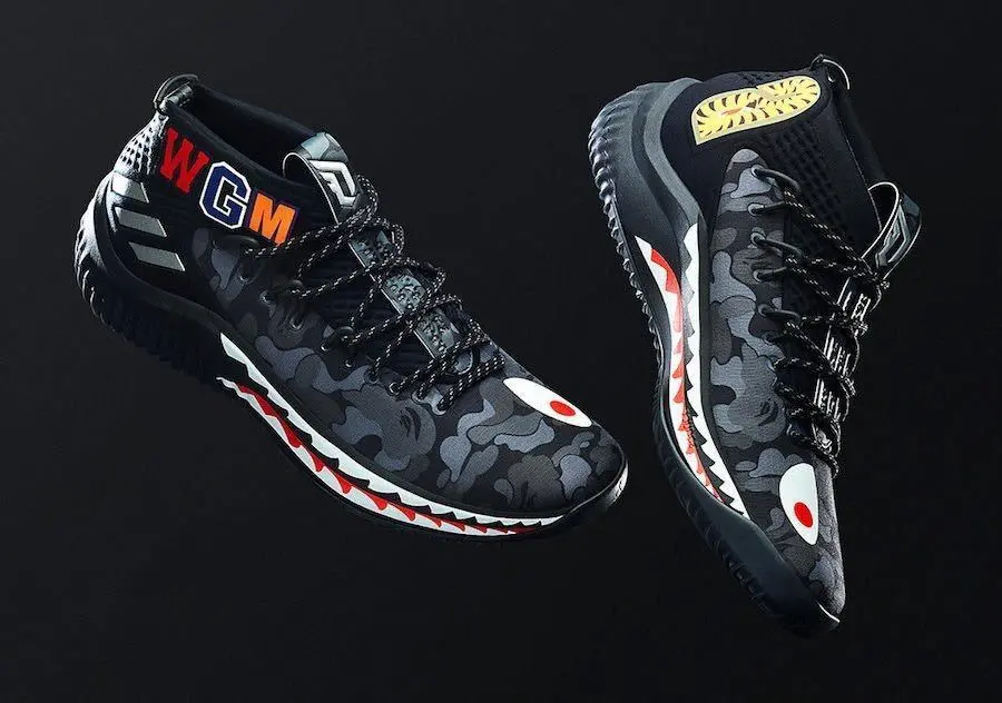Giày Adidas A Bathing Ape x Dame 4 'Black Camo' AP9975 - Ảnh 4