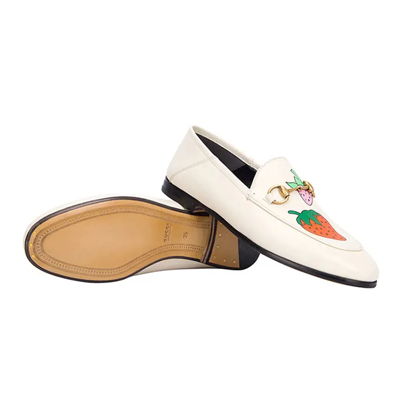 Giày Gucci Strawberry Print Horsebit Loafers 580081-1GN00-9531 - Ảnh 5