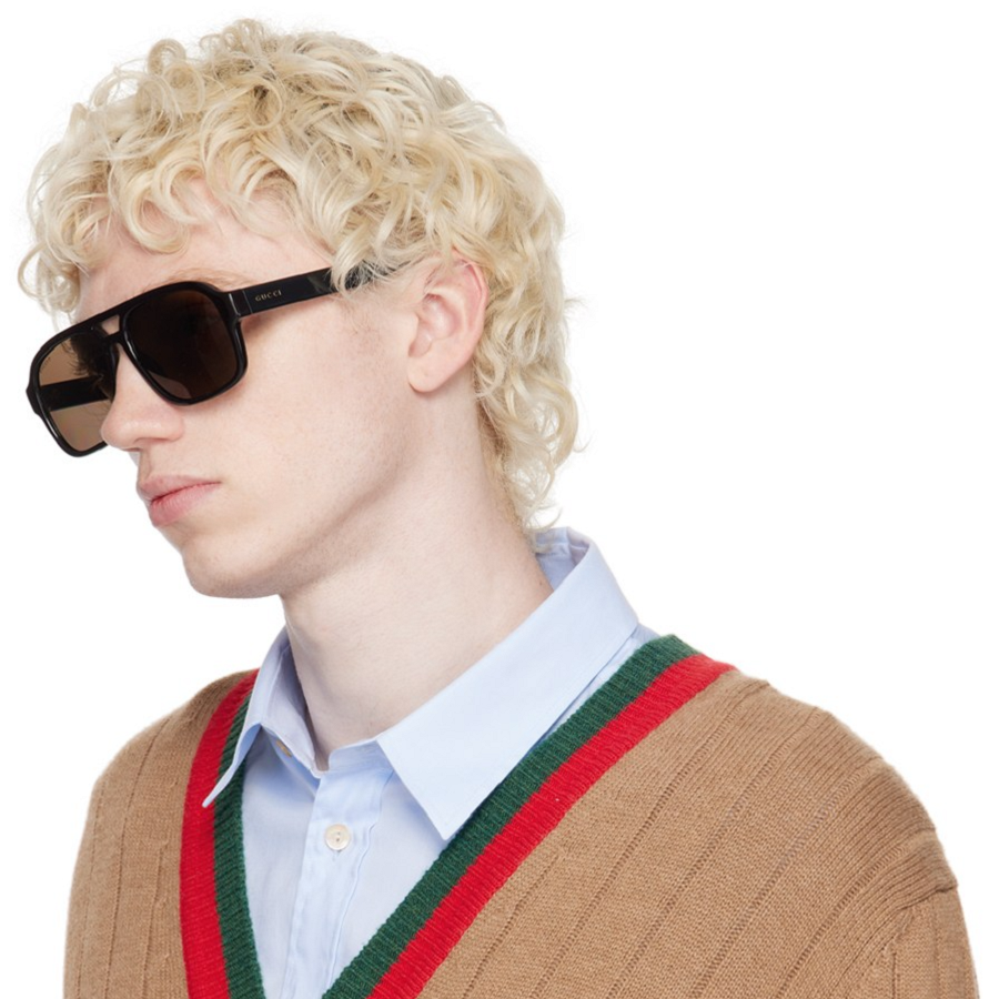 Kính Gucci Aviator Sunglasses 'Black' GG1342S-005 - Ảnh 2