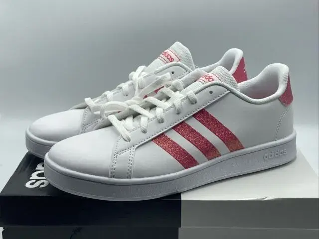 Giày Adidas Grand Court J 'White Real Pink' EG5136 - Ảnh 6