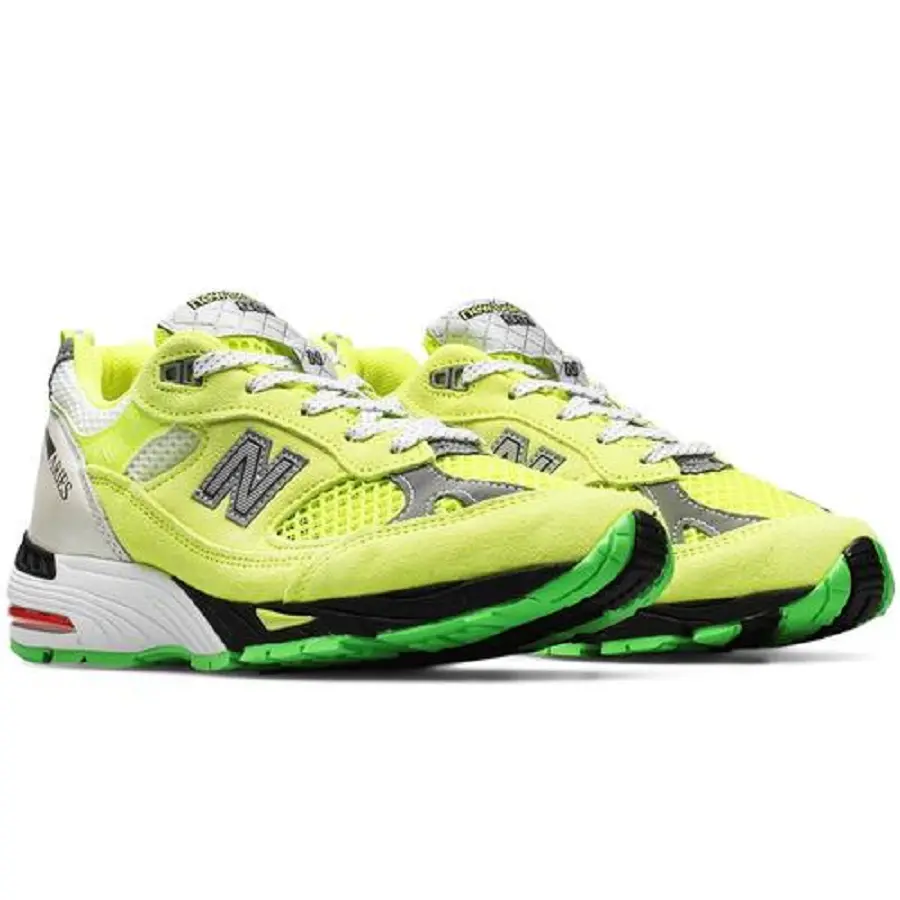 Giày New Balance Aries x Wmns 991 Made in England ‘Neon Yellow’ W991AFL - Ảnh 3