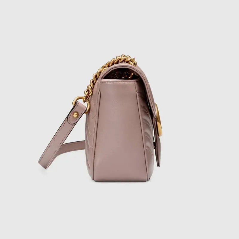 Túi Gucci GG Marmont Matelassé Shoulder Bag Dusty Pink Leather 443497 DTDIT 5729 - Ảnh 4