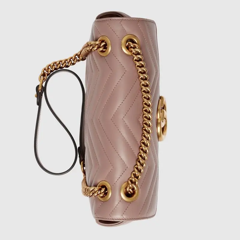 Túi Gucci GG Marmont Matelassé Shoulder Bag Dusty Pink Leather 443497 DTDIT 5729 - Ảnh 5