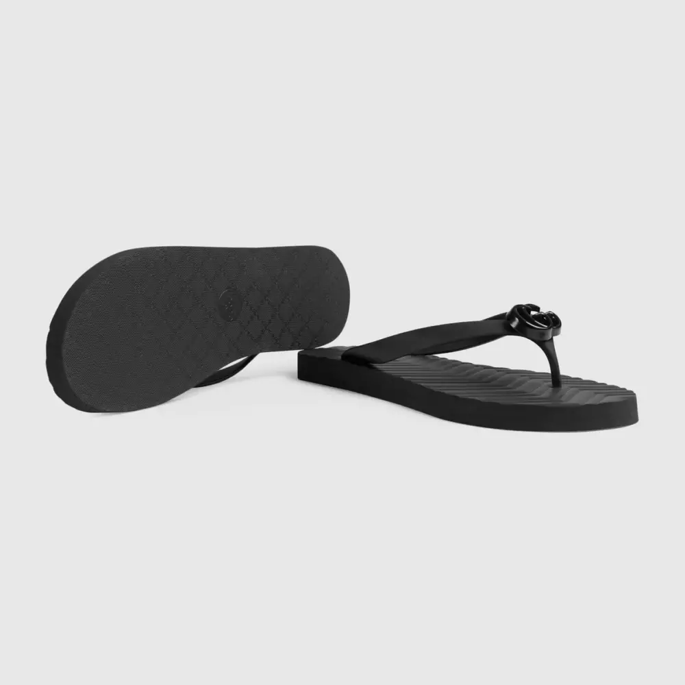 Dép Gucci GG Chevron Thong Sandal Black 659229-J8710-1000 - Ảnh 4