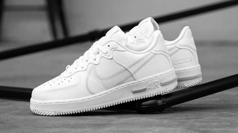 Giày Nike Air Force 1 React 'All White' CT1020-101 - Ảnh 4