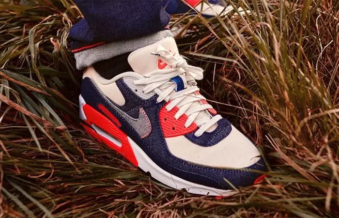 Giày Nike Denham x Air Max 90 'Infrared' CU1646-400 - Ảnh 3