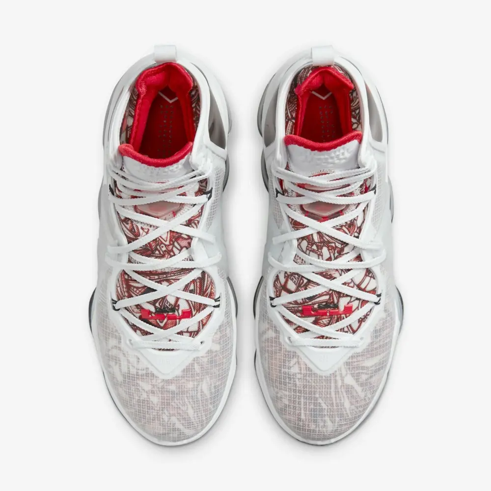 Giày Nike LeBron 19 Para Hombre 'White Red' CZ0203-101 - Ảnh 4