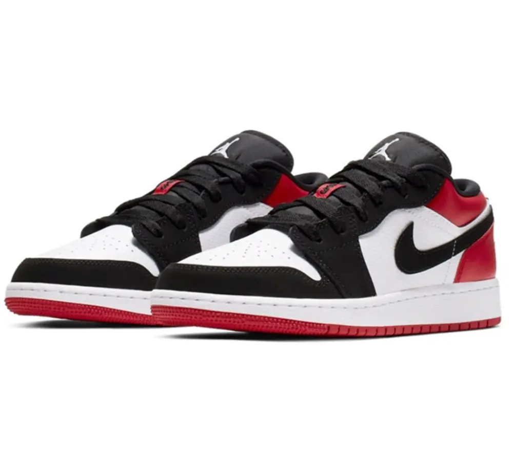 Giày Nike Air Jordan 1 Low GS 'Black Toe' 553560-116 - Ảnh 4