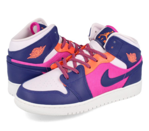 Alternative view of Giày Nike Air Jordan 1 Mid GS 'Fire Pink' 555112-602