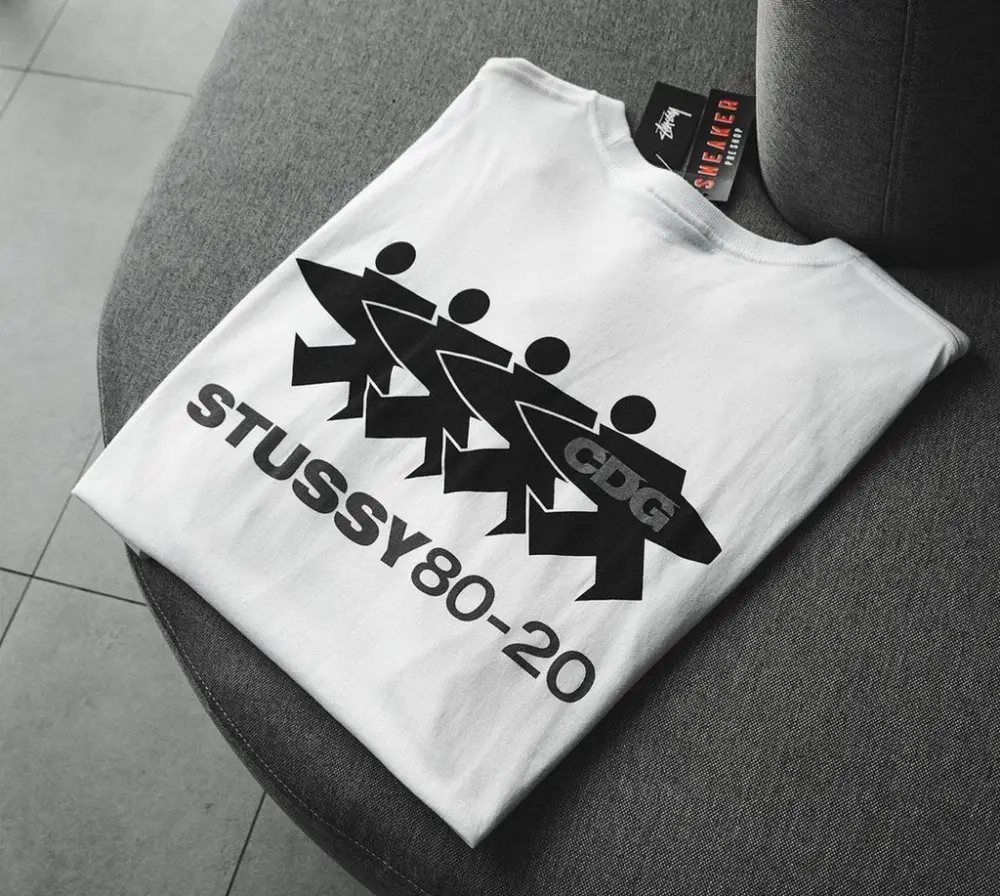 Áo Stussy x CDG Surfman Tee White - Ảnh 4