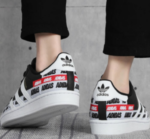 Alternative view of Giày Adidas Superstar 'Wordmark Heel Stripe Core Black' FX5559