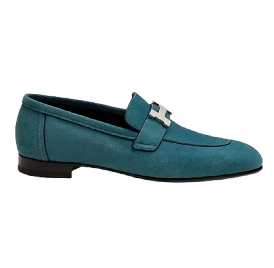 Giày Hermes Paris Loafer ‘Bleu Canary’ H222067ZG9360