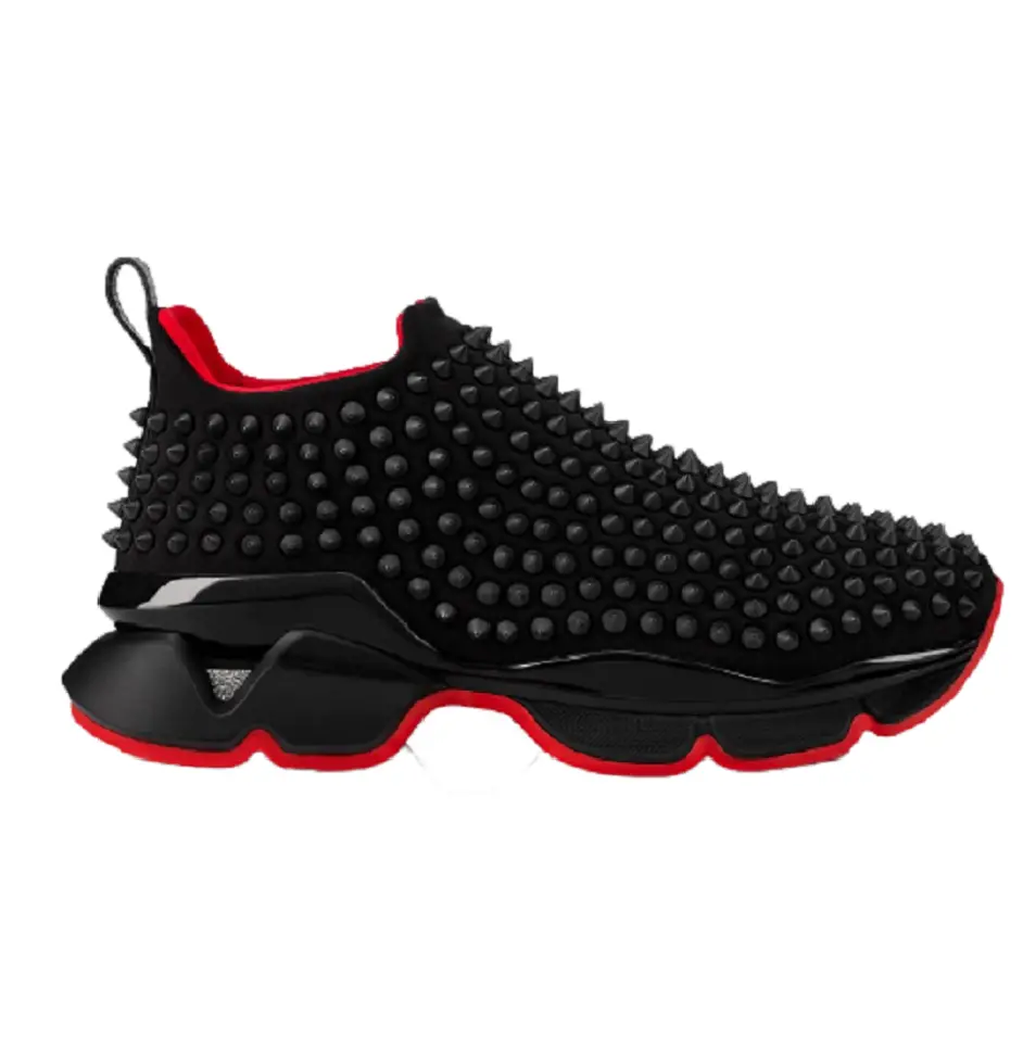 Giày Christian Louboutin Spike Sock 'Black Red' 1190555B026