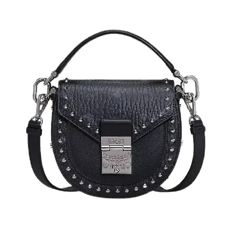 Túi MCM Patricia Shoulder Bag in Studded Outline Visetos MWSAAPA04BK001