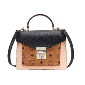 Túi MCM Patricia Bag Visetos 'Black Cognac Pink' MWE9SPA26BK001