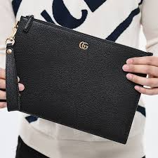 Túi Gucci GG Marmont Leather Pouch 475317 DJ20T 1000 - Ảnh 3