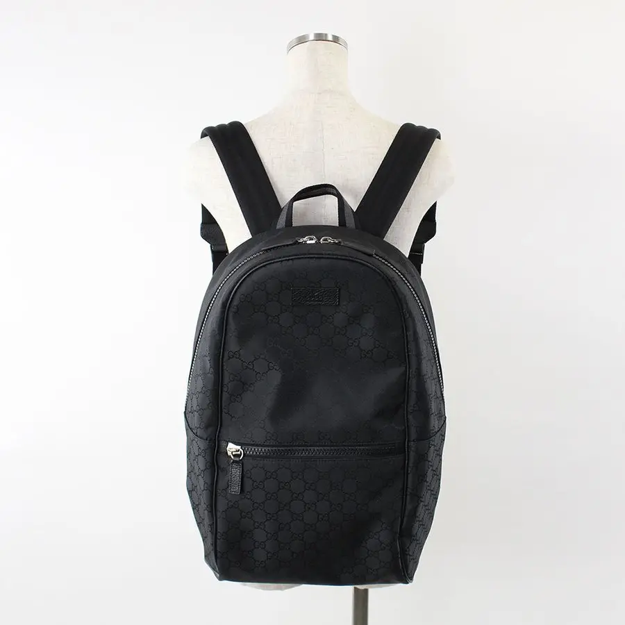 Balo Gucci Outlet Backpack GG Pattern Nylon Black 449181 G1XYN 8615 - Ảnh 6