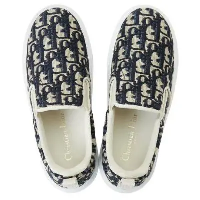 Giày Deep Blue Dior Oblique Embroidered Cotton Slip On KCK298OBE-S56B - Ảnh 3