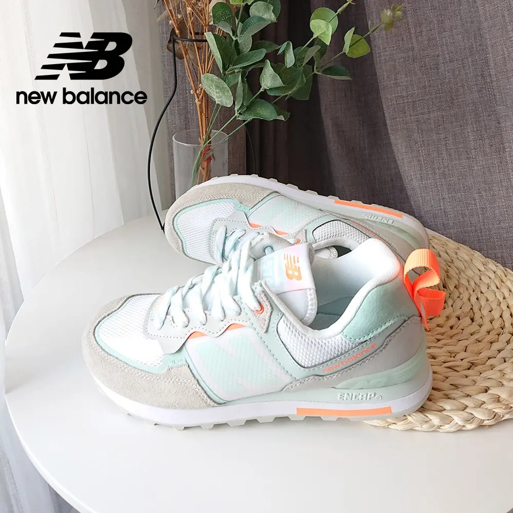 Giày New Balance Wmns 574 'White Teal Orange' WL574ISC - Ảnh 7