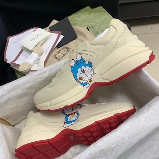 Giày Doraemon x Gucci Rhyton 'Ivory' 655025-DRW00-9522 - Ảnh 5