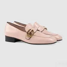 Giày Gucci Wmns Leather Loafers Moccasins Double G Pink 602496-C9D00-5909 - Ảnh 4