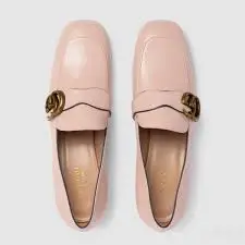 Giày Gucci Wmns Leather Loafers Moccasins Double G Pink 602496-C9D00-5909 - Ảnh 3