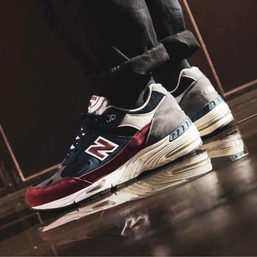 Giày New Balance 991 Made in England ‘Navy Burgundy’ M991RKB - Ảnh 3