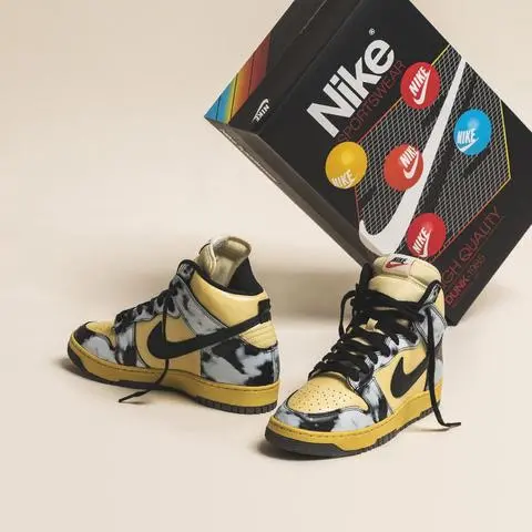 Alternative view of Giày Nike Dunk High 1985 'Black Acid Wash' DD9404-700